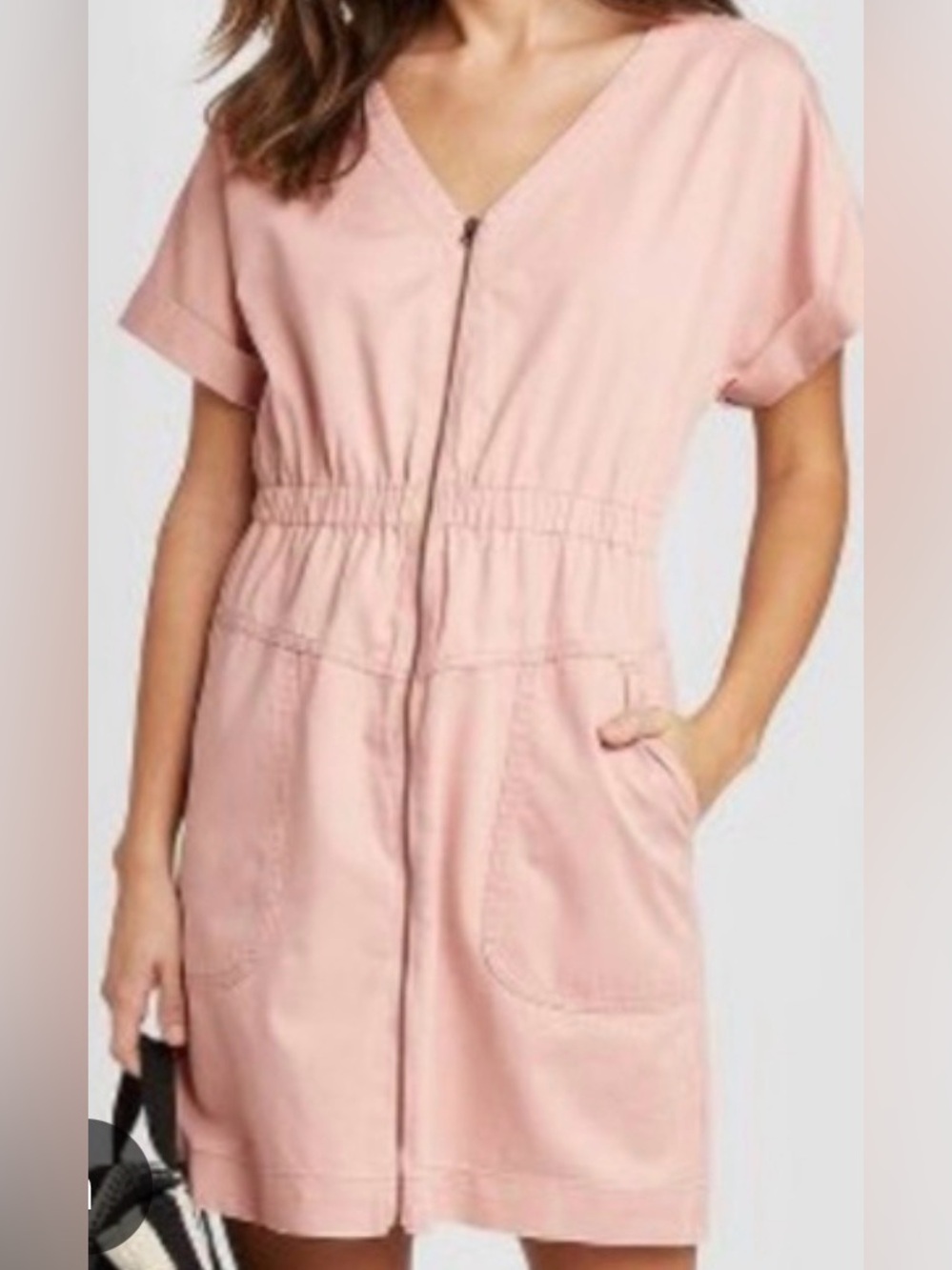 Universal Thread Blush Midi Utility Dress with Elastic Waistline, Medium. NWT.